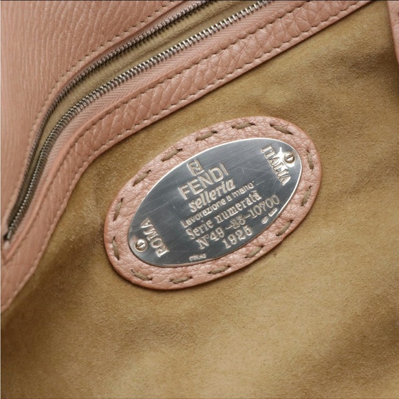 Fendi Selleria Linda Satchel in Bois de Rose Metallic Grained Leather - Picture 5 of 7